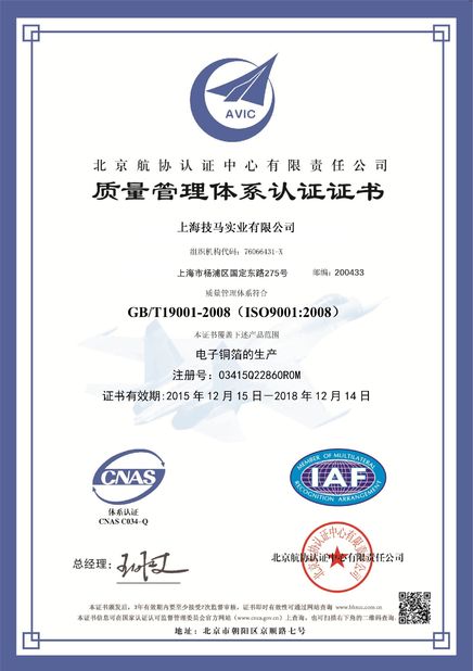 China JIMA Copper zertifizierungen